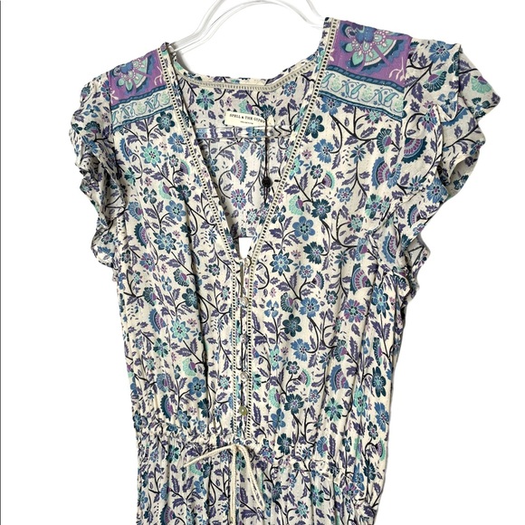 Spell & The Gypsy NWT Dahlia Midi Dress Dusty Blue - Picture 3 of 8